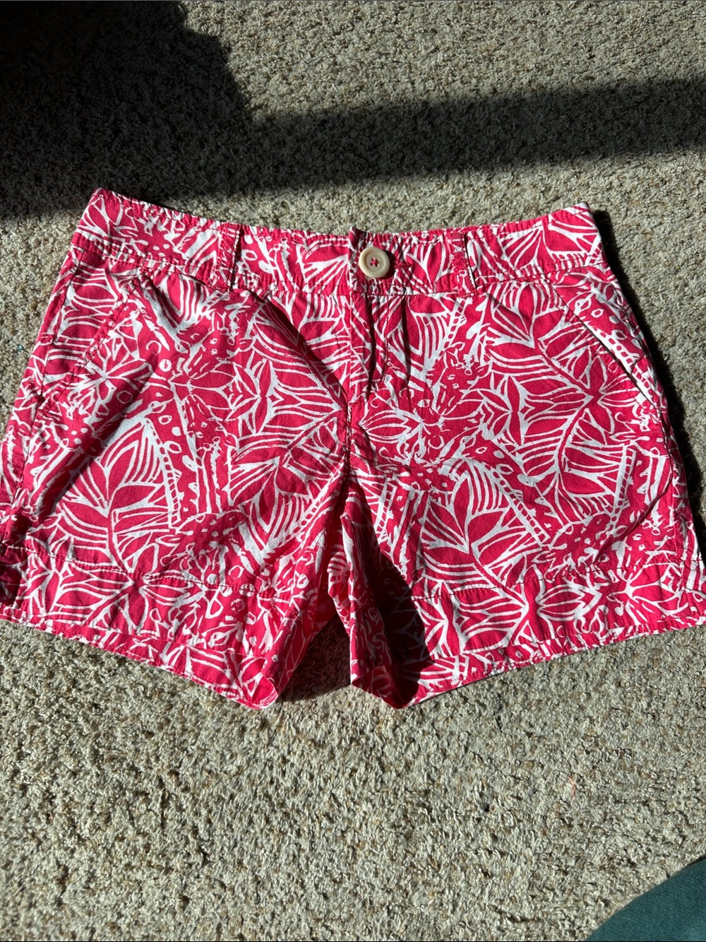 Lilly Pulitzer Hot Pink & White Tropical Print Shorts